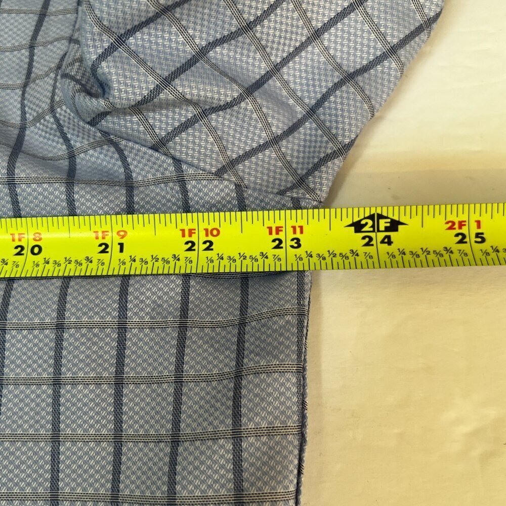 Pronto Uomo Cotton Non Iron Blue Windowbox Check Dress Shirt Size 16 1/2 32/33 - Picture 7 of 8